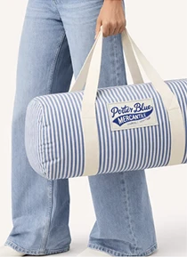 Porter Blue striped duffel bag