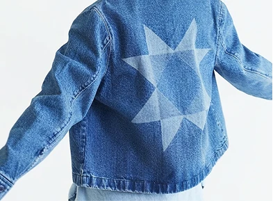 Porter Blue denim jacket with star detail
