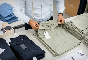 Finished apparel collection prepared for sourcing partners