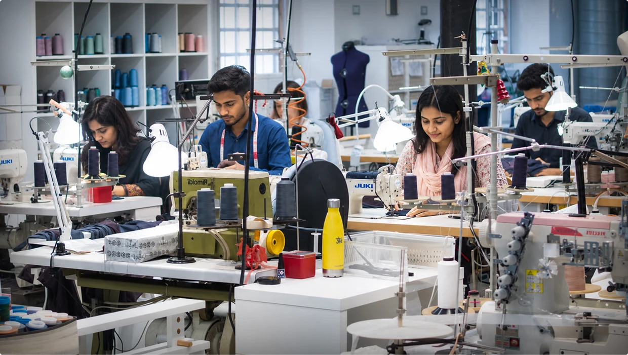 Production management inside a garment manufacturing facility